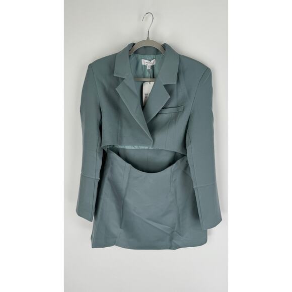 Aria Cove Long Sleeve Cut Out Blazer Mini Dress Womens Size 6 Teal Blue New - Picture 7 of 13